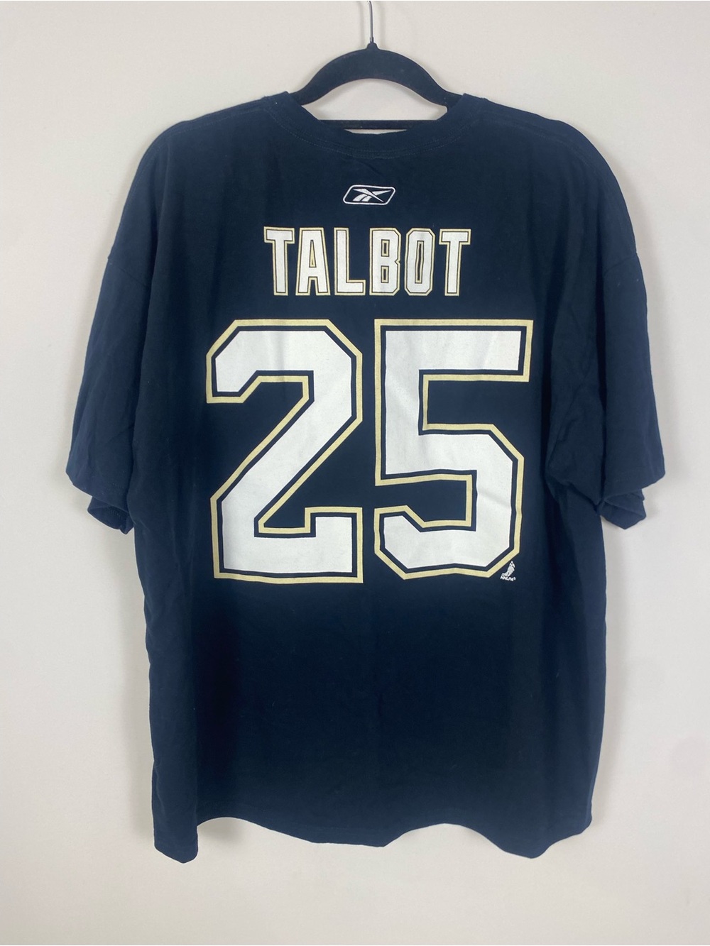 Pittsburgh Penguins Talbot #25 Black Logo Hockey T-Shirt Size 2XL